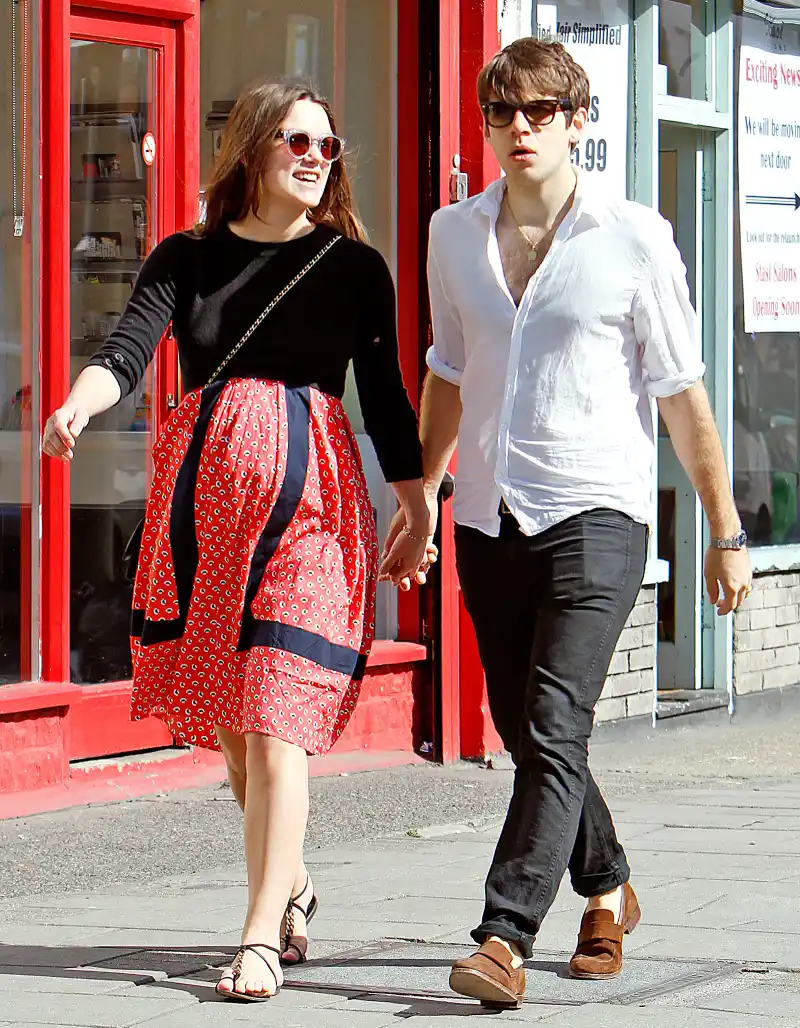 Pregnant Keira Knightley and James Righton go for a walk in London.