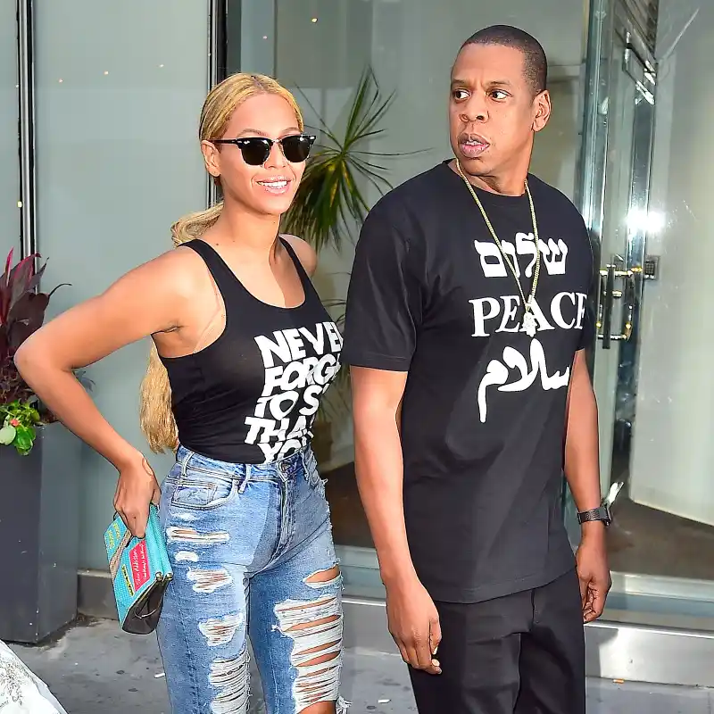 Beyonce and Jay Z are seen in Midtown on May 11, 2015 in New York City