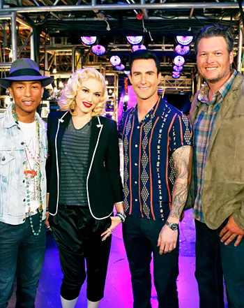 1433955445_the voice pharrell williams gwen stefani adam levine blake shelton 350