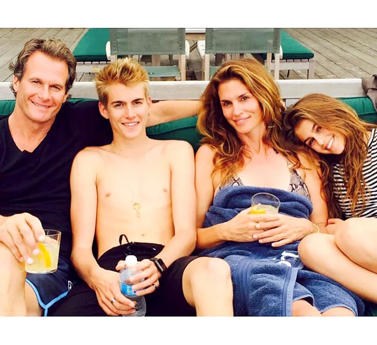 Rande Gerber and Cindy Crawford pose with their kids on Instagram