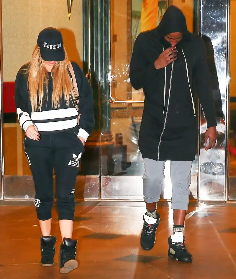 Khloe Kardashian with James Harden wearing Nikes