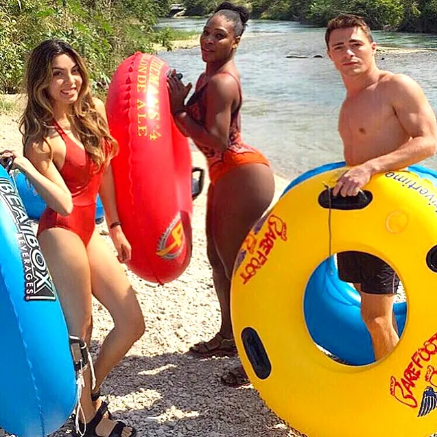 Serena Williams and Colton Haynes go tubbing together