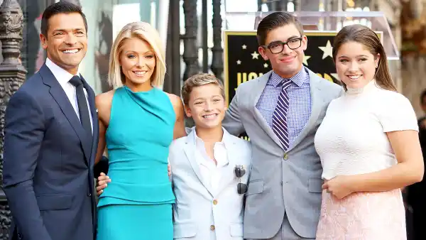 Kelly Ripa and Mark Consuelos with their children Joaquin, Michael and Lola attend the ceremony honoring Kelly Ripa with a Star on The Hollywood Walk of Fame held on October 12, 2015 in Hollywood, California.