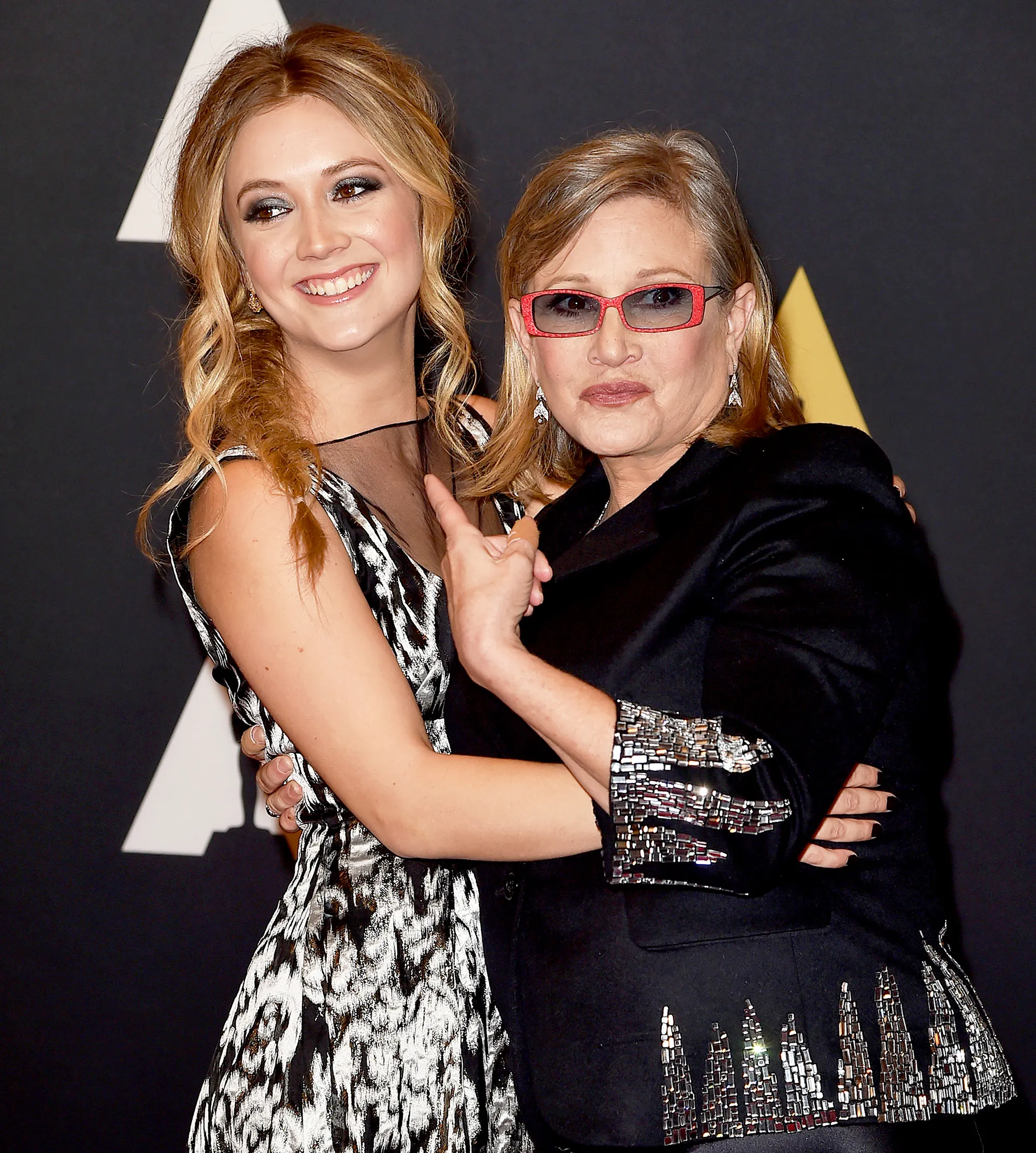 Carrie Fisher and Billie Catherine Lourd attend the Academy of Motion Picture Arts and Sciences' 7th annual Governors Awards at The Ray Dolby Ballroom at Hollywood & Highland Center on November 14, 2015 in Hollywood, California.