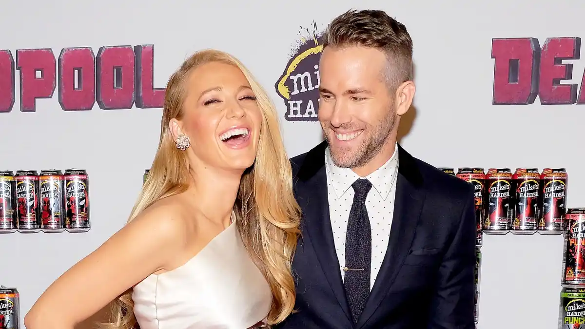 Blake Lively and Ryan Reynolds attend the "Deadpool" fan event at AMC Empire Theatre on February 8, 2016 in New York City.