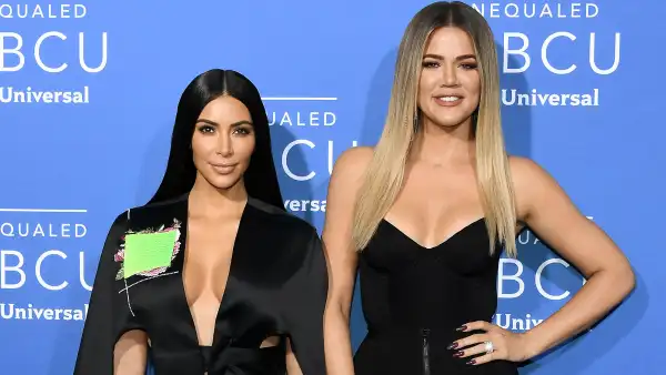 Kim Kardashian West (L) and Khloe Kardashian