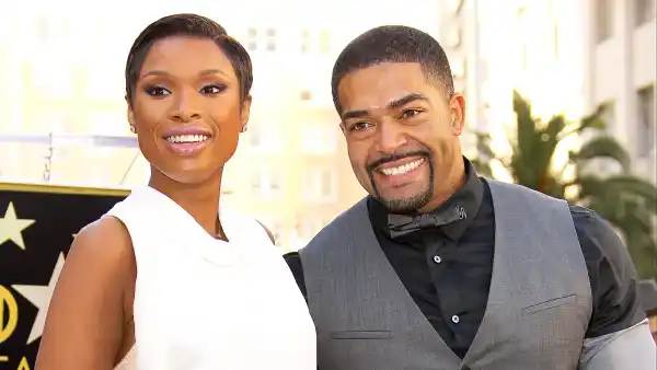 Jennifer Hudson and David Otunga with their son David Daniel Otunga Jr. as she is honored with a Star on The Hollywood Walk of Fame on November 13, 2013 in Hollywood, California.