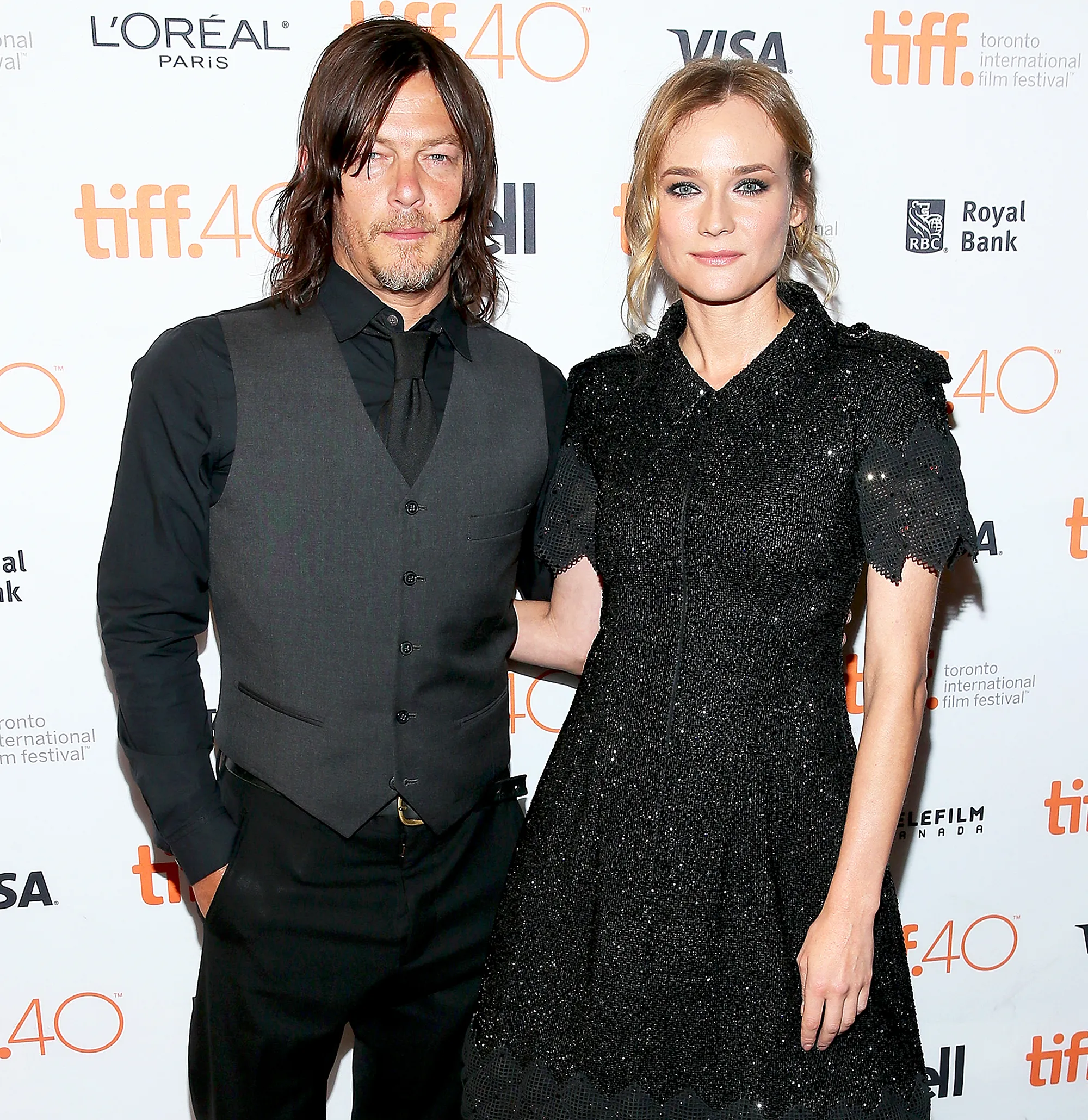 Norman Reedus and Diane Kruger attend the 2015 Toronto International Film Festival at The Elgin in Toronto, Canada.