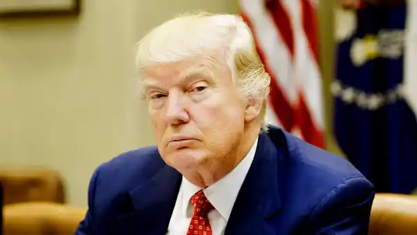 Donald Trump discusses the federal budget in the Roosevelt Room of the White House on February 22, 2017 in Washington, DC.