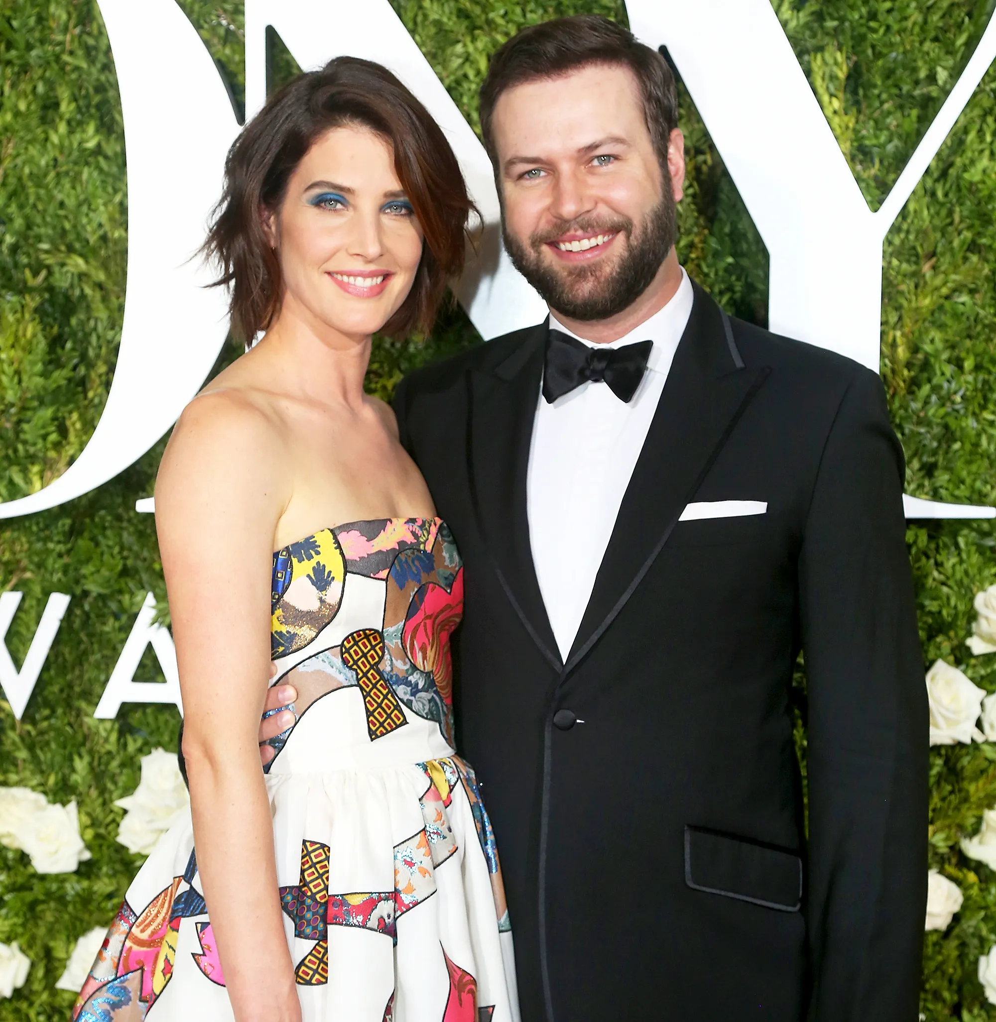 Cobie Smulders and Taran Killam attend the 71st Annual Tony Awards at Radio City Music Hall on June 11, 2017 in New York City.