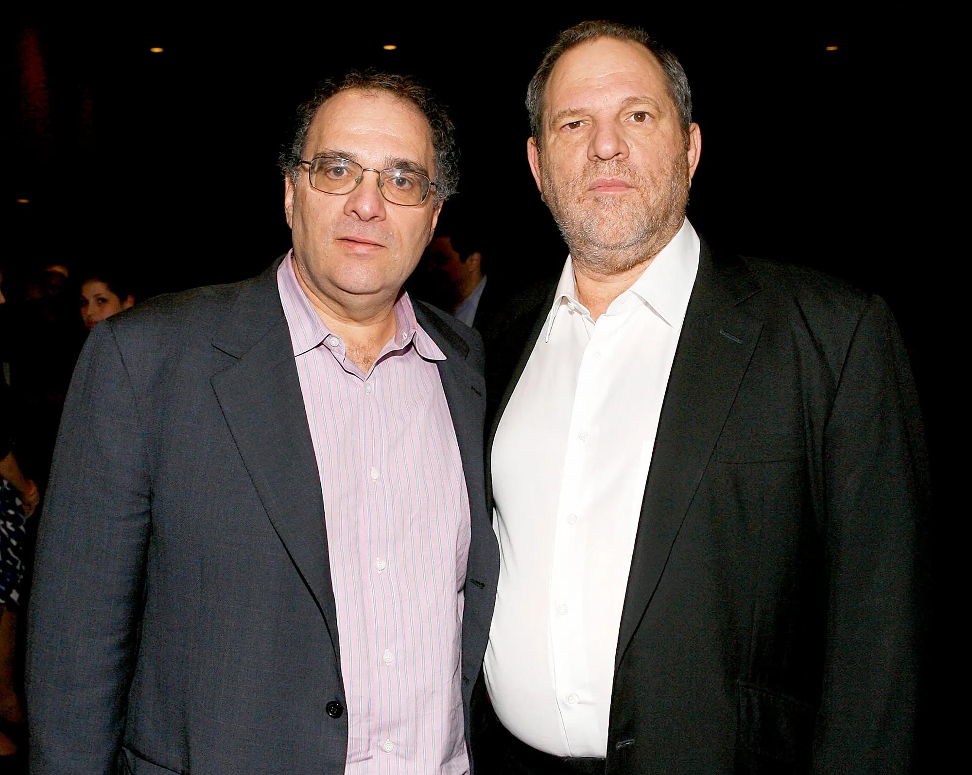 Bob Weinstein and Harvey Weinstein attends the New York premiere of Dimension Films' "The Road" at Clearview Chelsea Cinemas on November 16, 2009 in New York City.