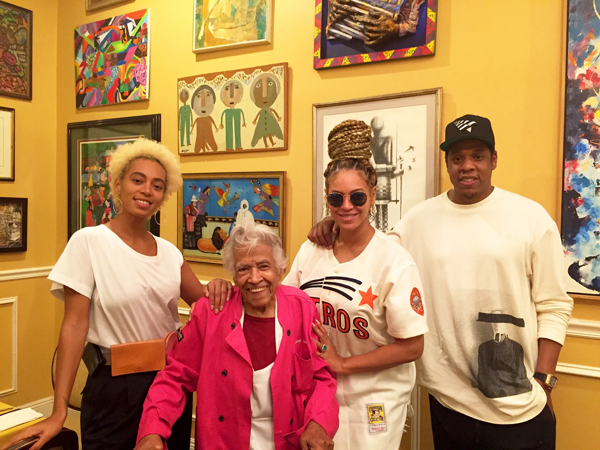 Solange, Beyonce and Jay Z with Leah Chase at Dooky Chase's Restaurant