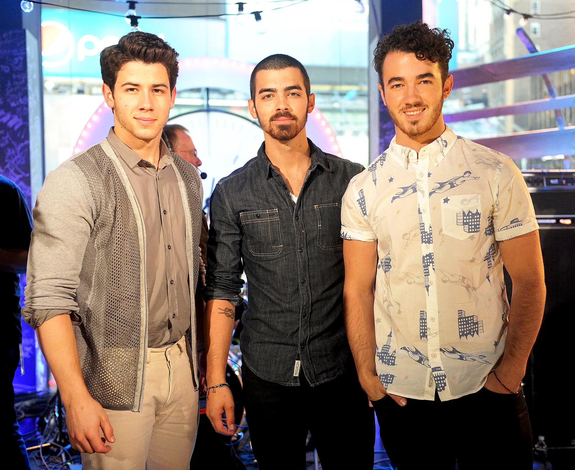 Nick Jonas, Joe Jonas and Kevin Jonas perform during the MTV, VH1, CMT & LOGO 2013 O Music Awards in New York City.