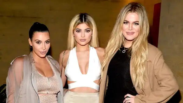 Kim Kardashian, Kylie Jenner and Khloe Kardashian host a dinner and preview of their new apps launching at Nobu Malibu on September 1, 2015 in Malibu, California.