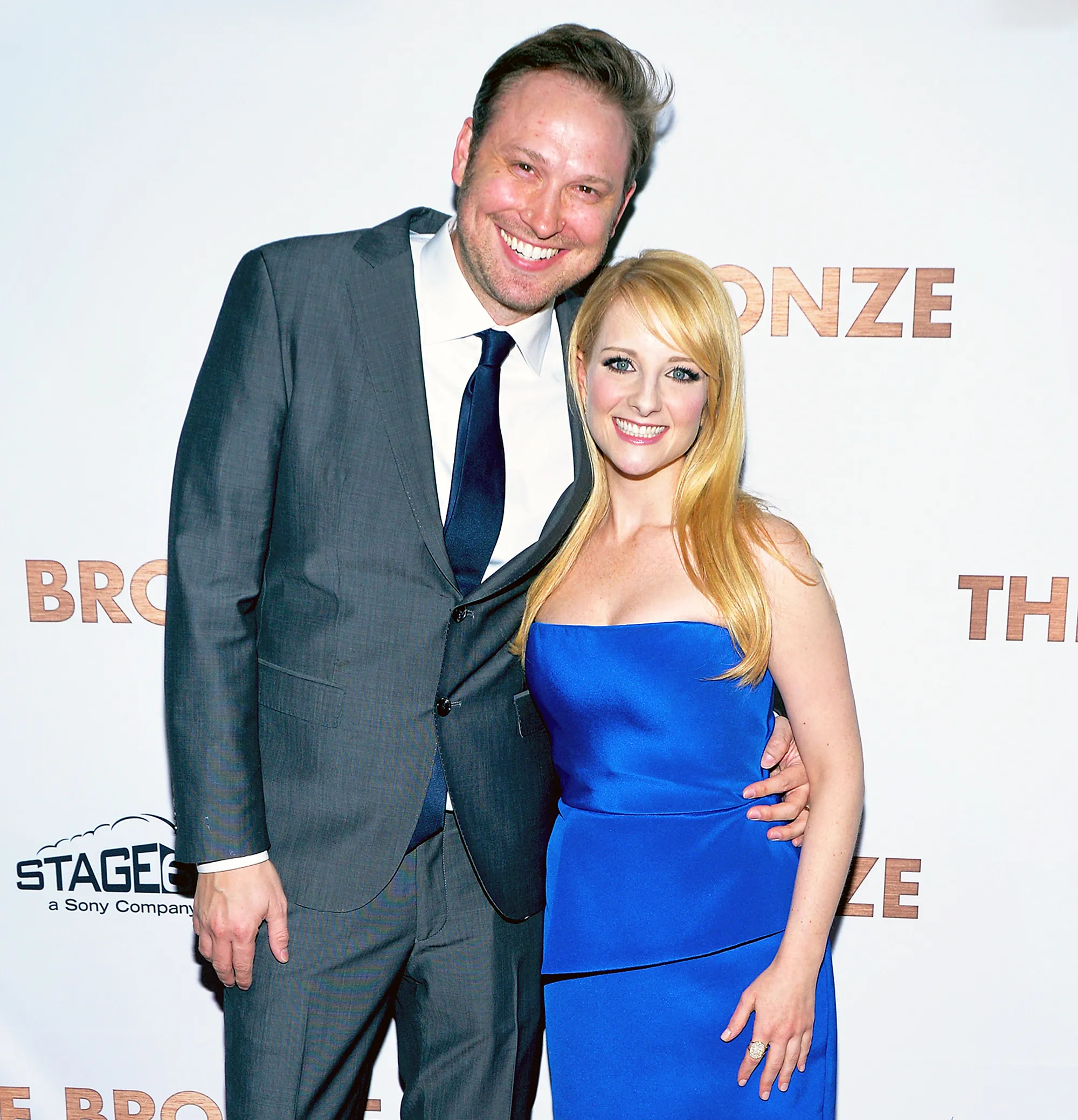 Melissa Rauch and husband Winston attend the premiere of Sony Pictures Classics' "The Bronze" at the Regent Theater in Los Angeles, California.