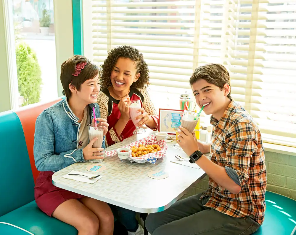Disney Channel's Andi Mack stars Peyton Elizabeth Lee as Andi Mack, Sofia Wylie as Buffy Discoll and Joshua Rush as Cyrus Goodman