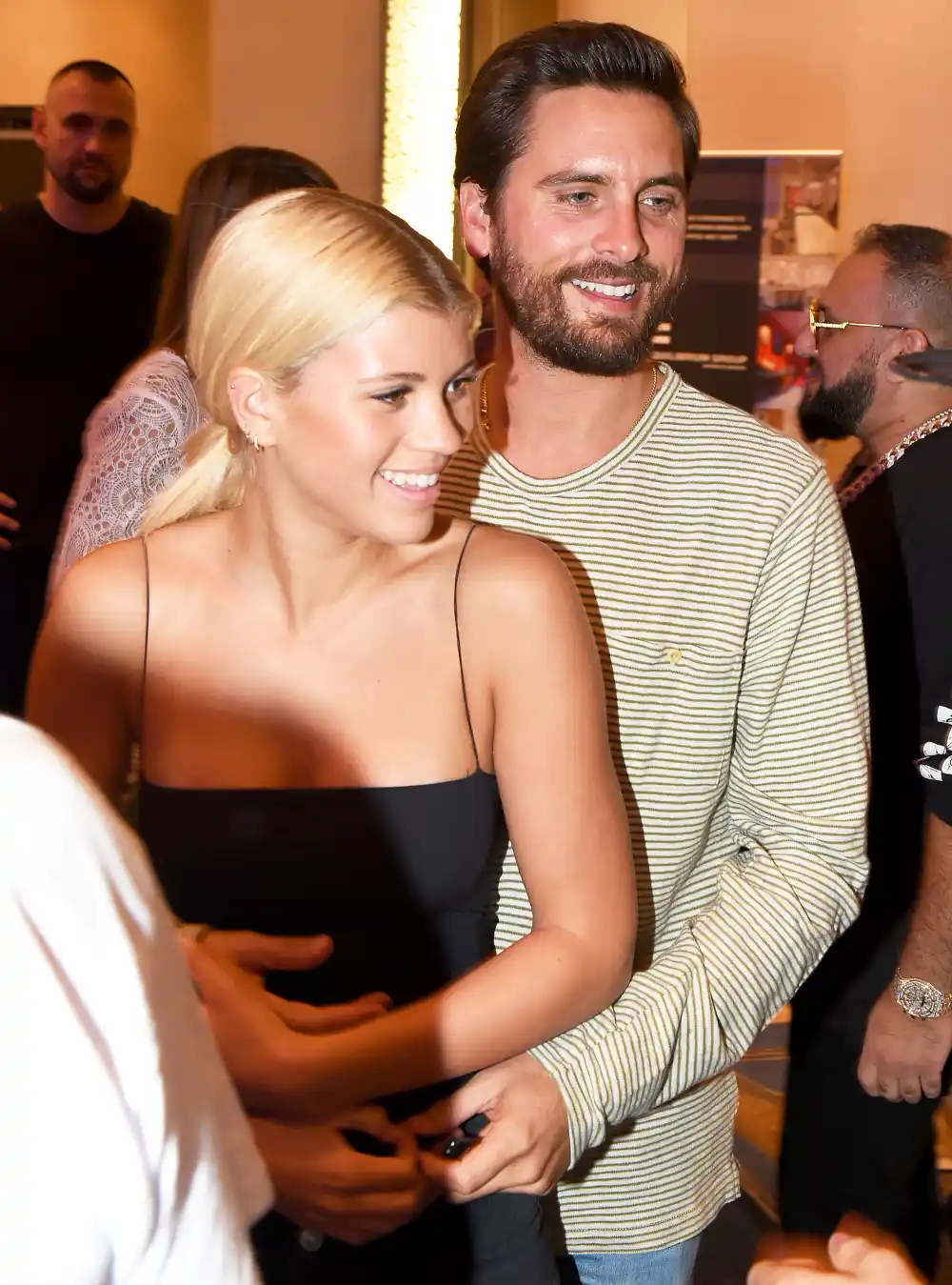 Sofia Richie and Scott Disick attend Haute Living's VIP Pop-Up opening of Alec Monopoly from Art Life and David Yarrow from Medal's Gallery on December 7, 2017 in Miami Beach, Florida.