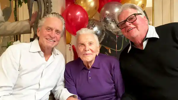 Michael Douglas and Joel Douglas with Kirk Douglas