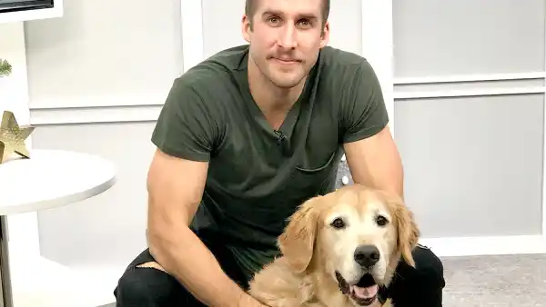 Shawn Booth and his golden retriever