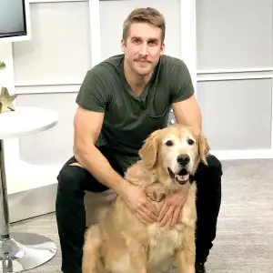 Shawn Booth and his golden retriever
