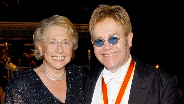Sir Elton John and his mother Sheila Eileen Farebrother during The Fifth Annual White Tie & Tiara Ball to Benefit the Elton John Aids Foundation in Windsor, England, United Kingdom.