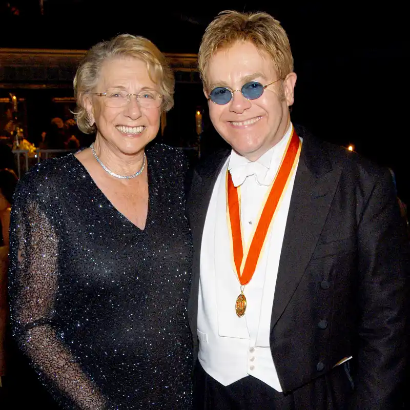 Sir Elton John and his mother Sheila Eileen Farebrother during The Fifth Annual White Tie & Tiara Ball to Benefit the Elton John Aids Foundation in Windsor, England, United Kingdom.