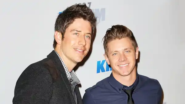Arie Luyendyk Jr. and Jef Holm attend KIIS FM's Jingle Ball 2012 at Nokia Theatre LA Live in Los Angeles, California.