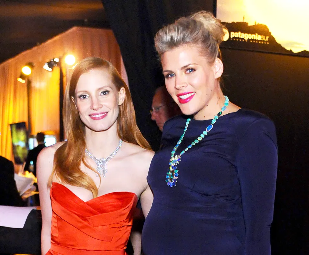 Jessica Chastain and Busy Philipps attend the 19th Annual Screen Actors Guild Awards at The Shrine Auditorium in Los Angeles, California.