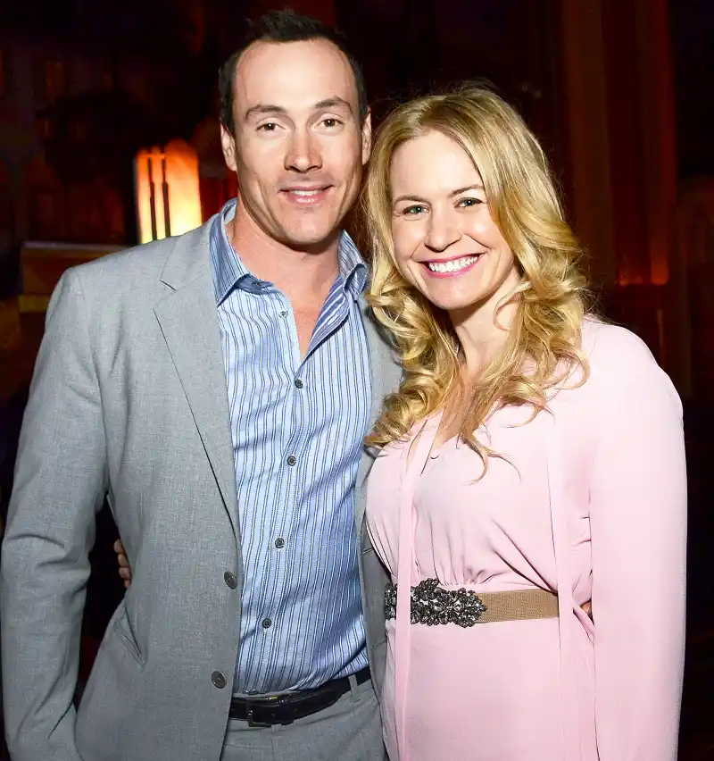 Chris Klein and his wife Laina Rose Thyfault attend the Screen Media Films' 2014 premiere of 'Authors Anonymous' in Westwood, California.