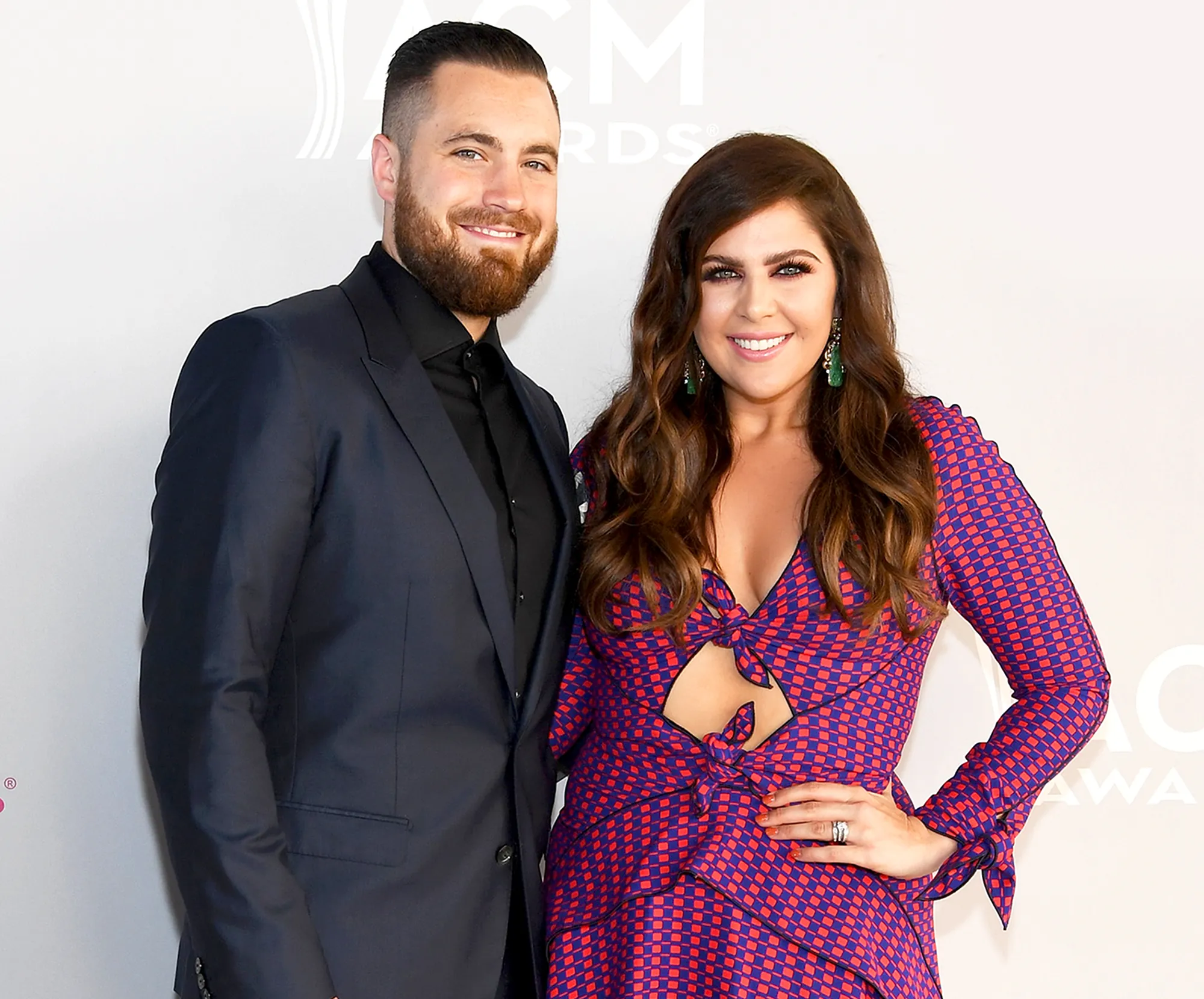 Hillary Scott and Chris Tyrrell attend the 52nd Academy of Country Music 2017 Awards at Toshiba Plaza in Las Vegas, Nevada.