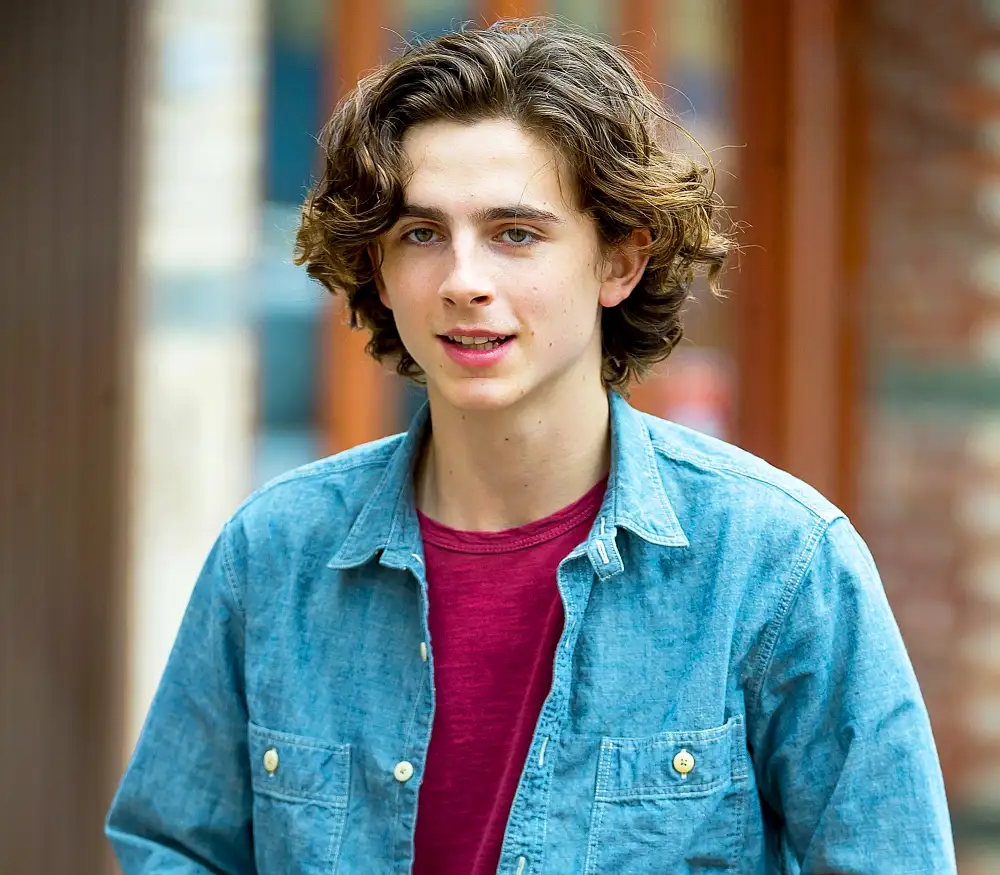 Timothee Chalamet is seen filming a Woody Allen film in the West Village on September 21, 2017 in New York City.