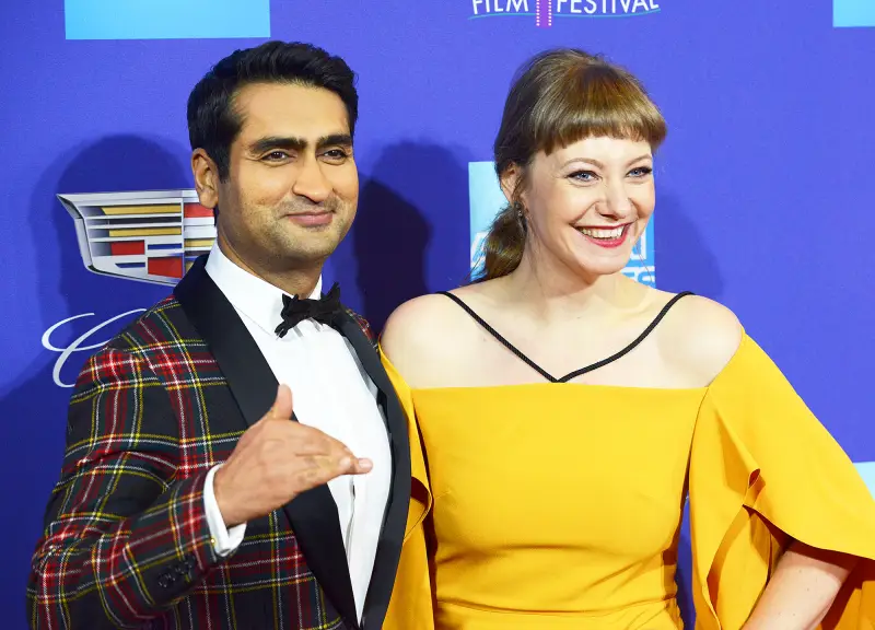 Kumail Nanjiani and Emily V. Gordon arrive for the 29th Annual Palm Springs International Film Festival Film Awards Gala held at Palm Springs Convention Center in Palm Springs, California.