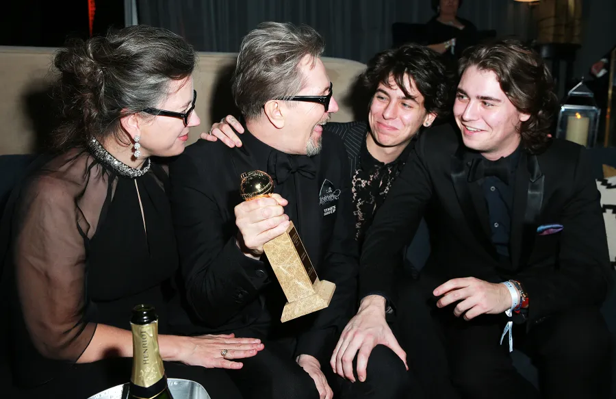 Gisele Schmidt Gary Oldman Charlie John Oldman Gulliver Flynn Oldman Focus Features Golden Globe Awards After Party 2018