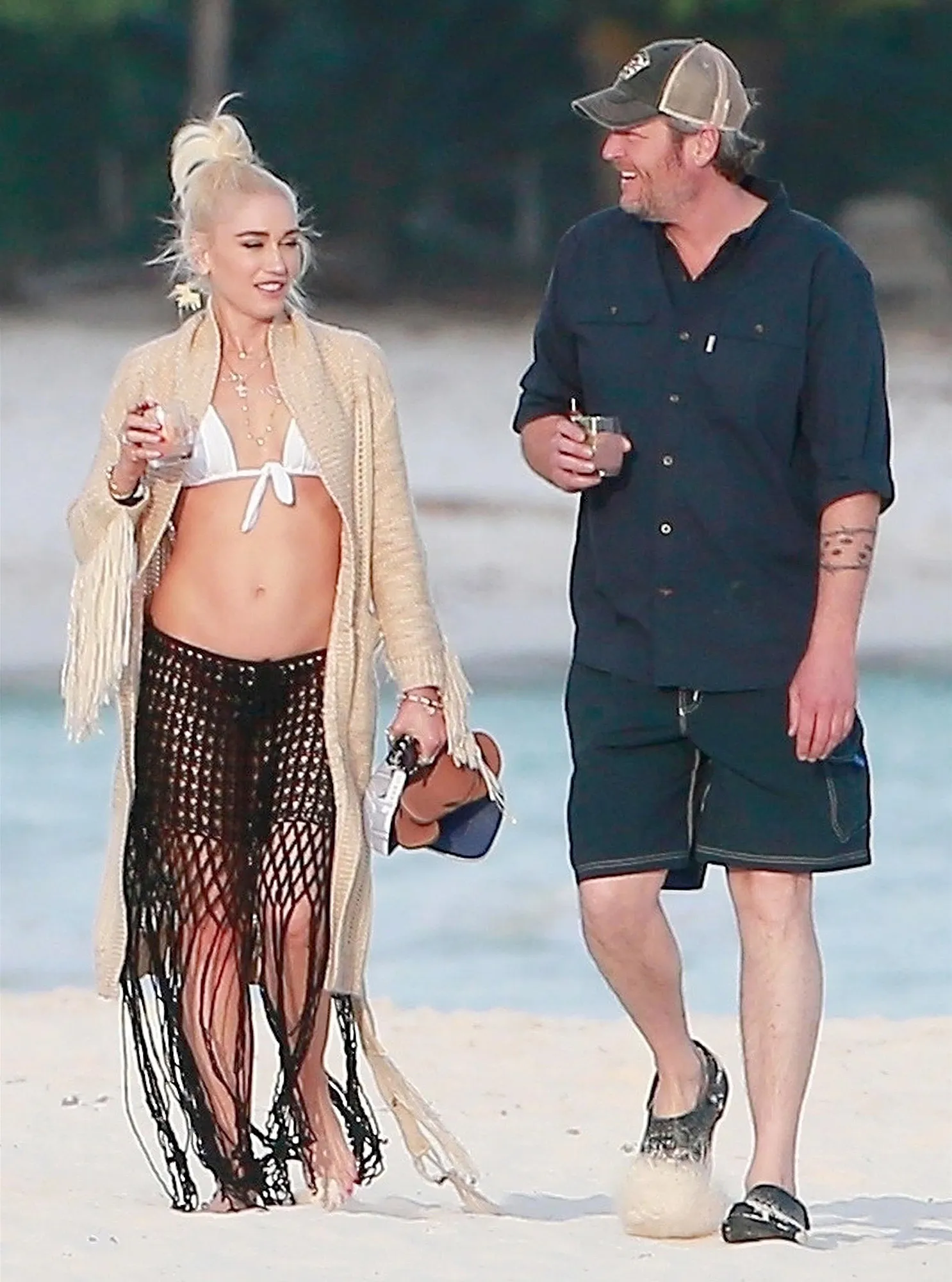 Gwen Stefani, Blake Shelton, Beach, Vacation, Playa del Carmen, Mexico