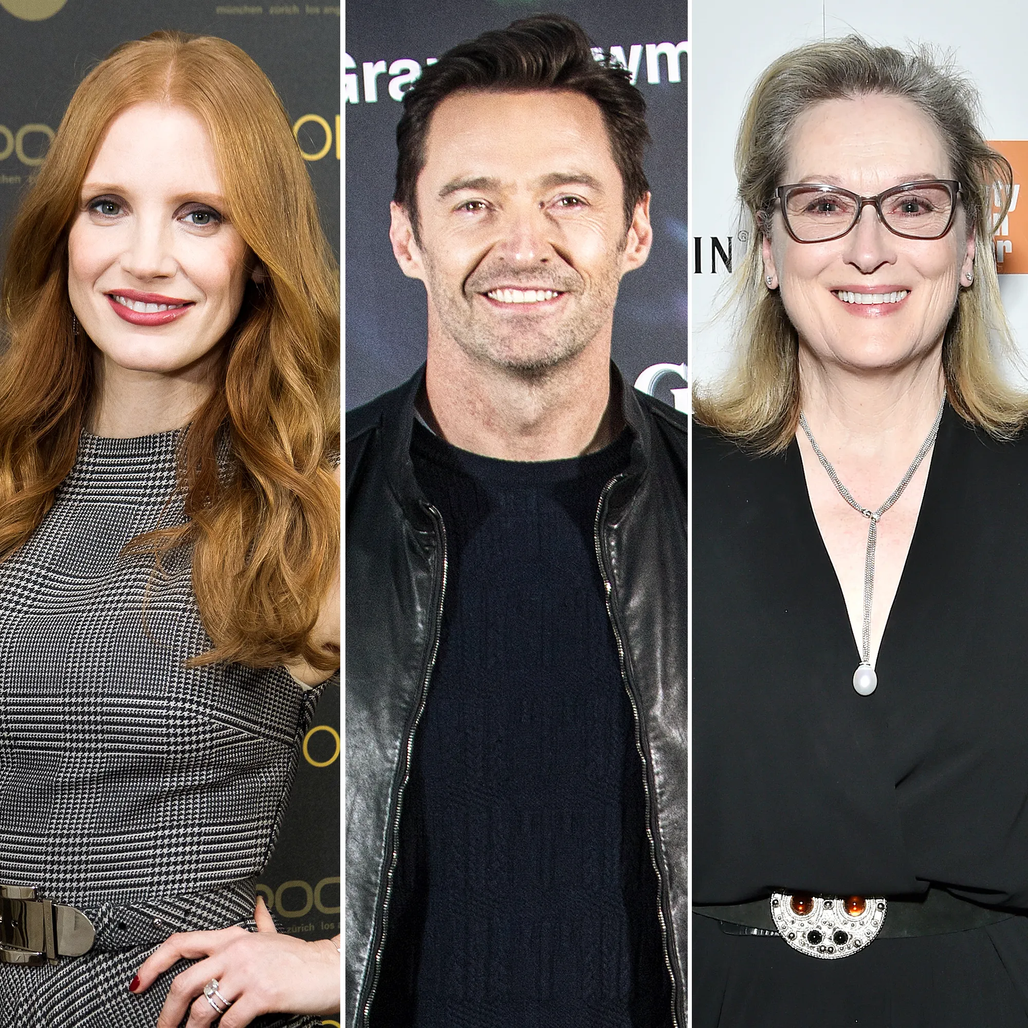 Jessica Chastain Hugh Jackman Meryl Streep Golden Globes 2018