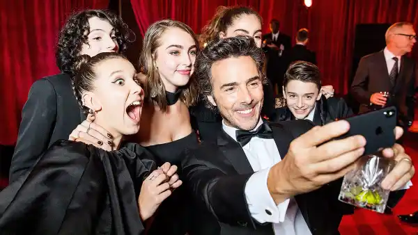 Millie Bobby Brown Finn Wolfhard Shawn Levy Noah Schnapp Netflix Golden Globes after party 2018