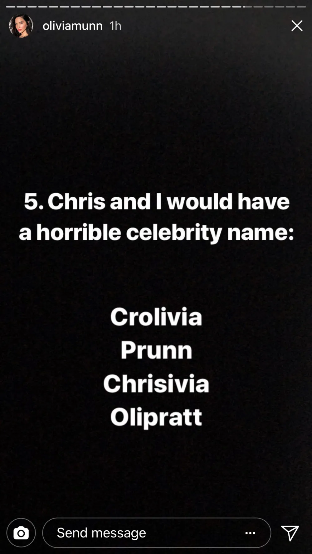 Olivia Munn, Chris Pratt, Dating, Anna Faris, Celebrity Name