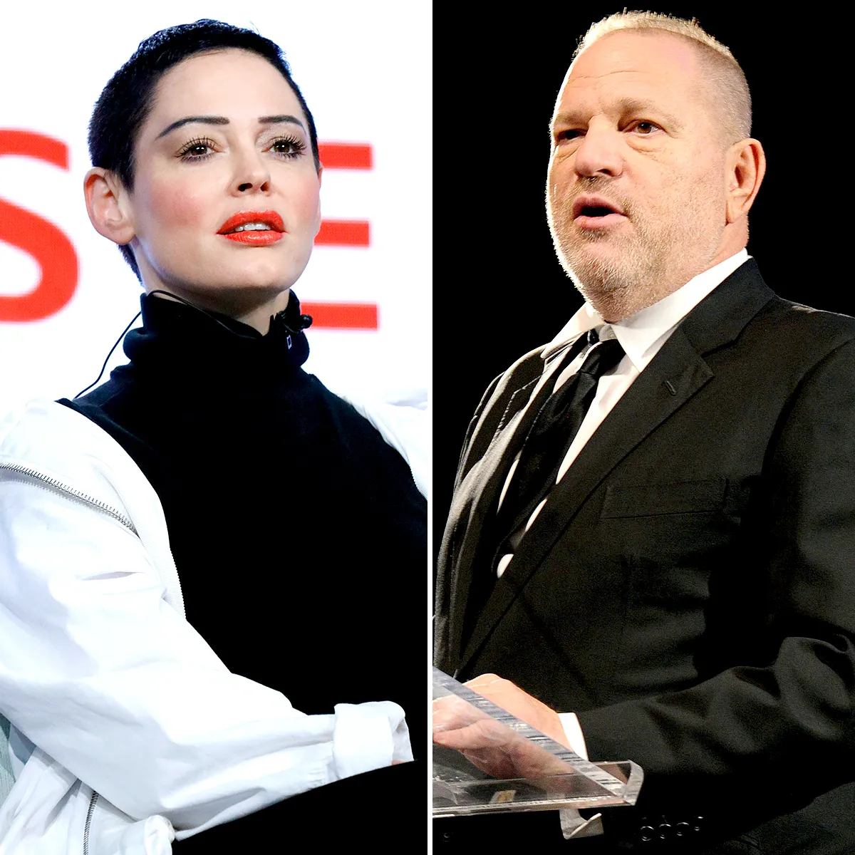 Rose McGowan and Harvey Weinstein