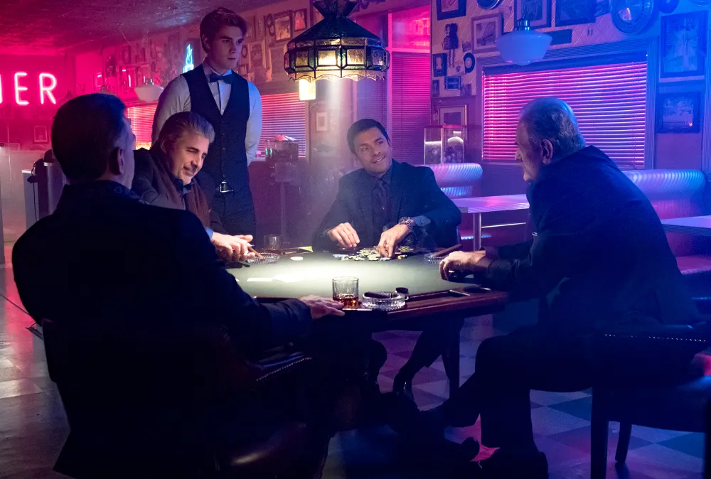 KJ Apa as Archie and Mark Consuelos as Hiram in &lsquo;Riverdale&lsquo;
