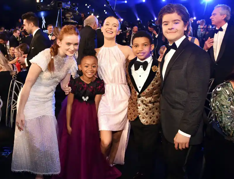 Sadie Sink Faithe C. Herma Millie Bobby Brown Miles Brown Gaten Matarazzo SAGs 2018 audience