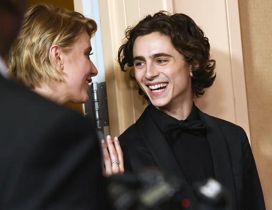 Greta Gerwig Timothee Chalamet Golden Globes 2018