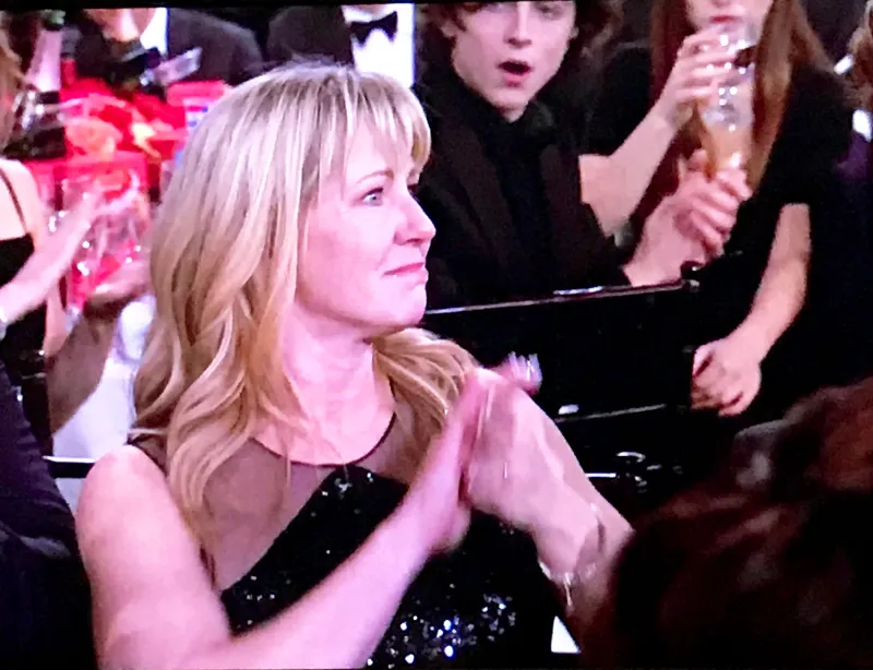 Tonya Harding and Timothee Chalamet during the 75th Annual Golden Globe Awards held at the Beverly Hilton Hotel on January 7, 2018.