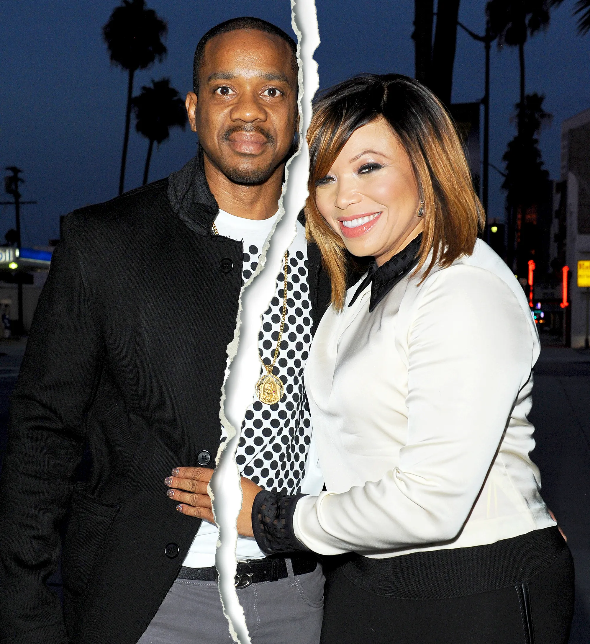 Duane Martin and Tisha Campbell attend Vivica A. Fox's 50th birthday celebration at Philippe Chow in Beverly Hills, California.