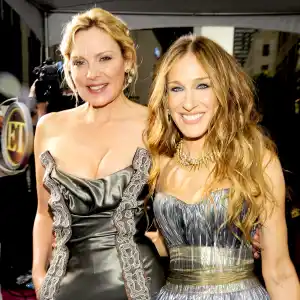 Kim Cattrall and Sarah Jessica Parker attend 2008 premiere of "Sex and the City: The Movie" at Radio City Music Hall in New York City.