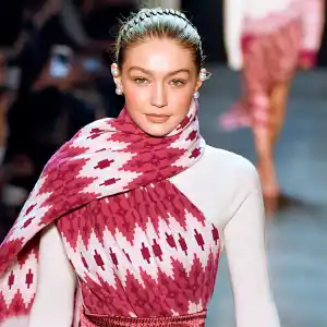 Gigi Hadid walks the runway at the Prabal Gurung Ready to Wear Fall/Winter 2018-2019 fashion show during New York Fashion Week in New York City.