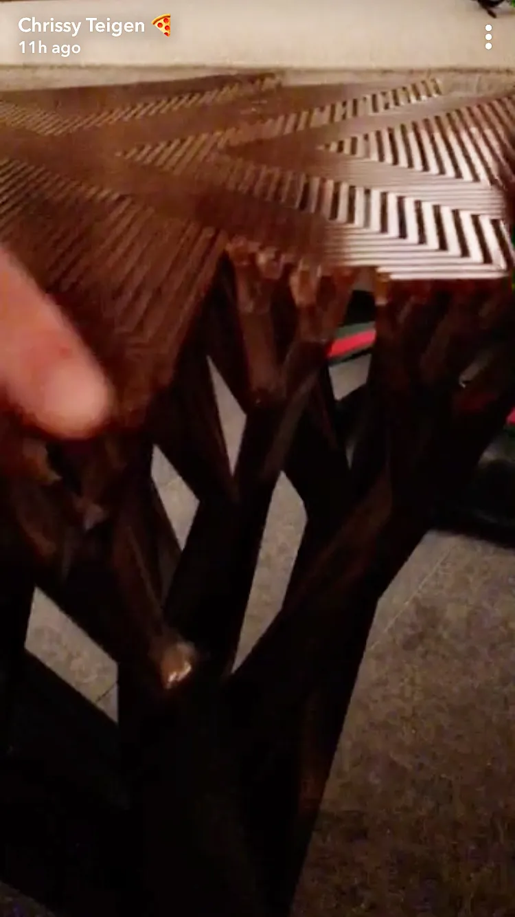 Chrissy Teigen Kris Jenner table super bowl party