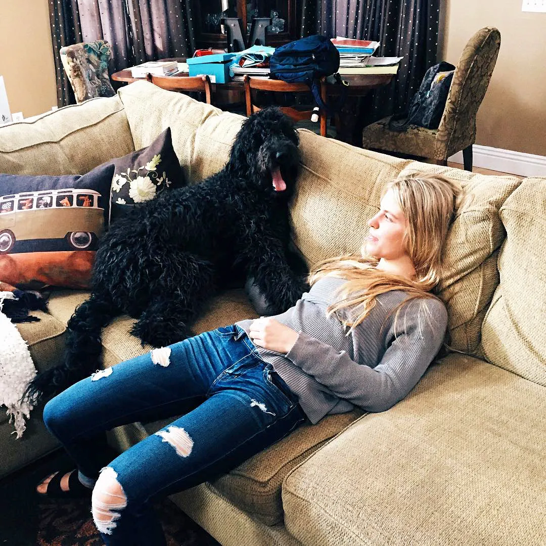 Maddie Mastro with her dog Zody