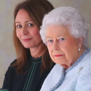 Queen Elizabeth II attends the Richard Quinn show