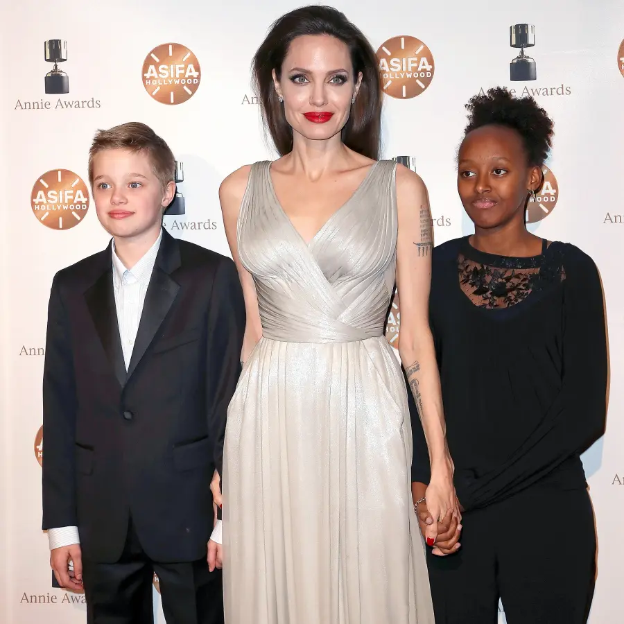 Shiloh Nouvel Jolie-Pitt, Angelina Jolie, Zahara Marley Jolie-Pitt, 45th Annual Annie Awards