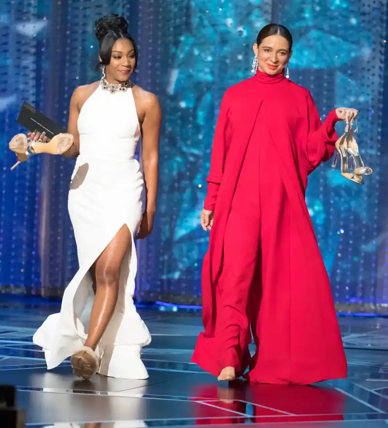 Tiffany Haddish and Maya Rudolph during the 90th Annual Academy Awards show on March 4, 2018 in Hollywood, California.